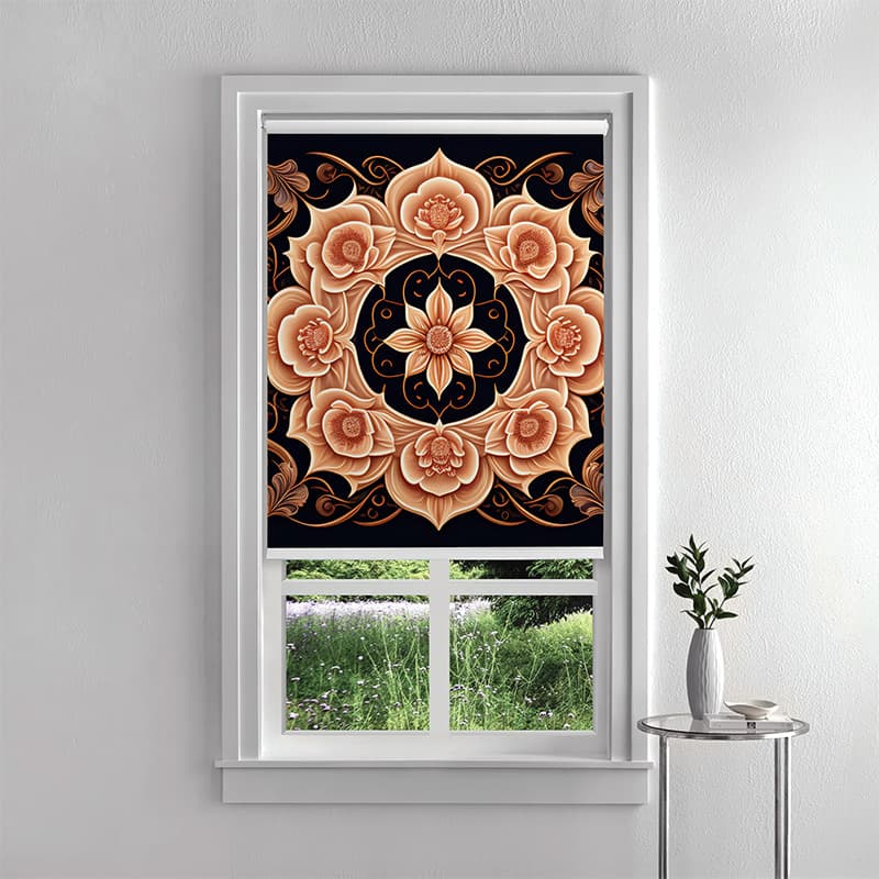 Floral Mandala Roller Blinds pattern detail