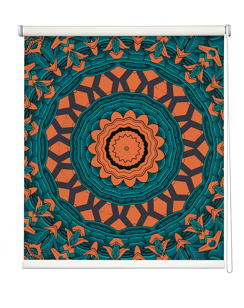 Modern Mandala Design Roller Blinds shown in a room