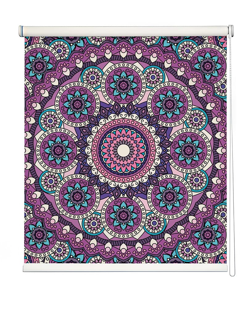 Aura Mandala Roller Blinds shown in a room