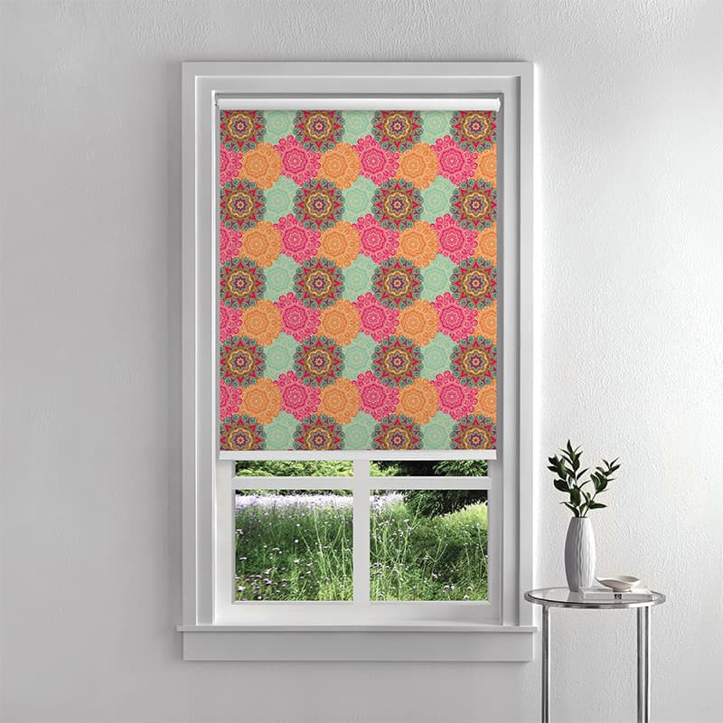 Multicolor Vibrant Mandala Roller Blinds pattern detail