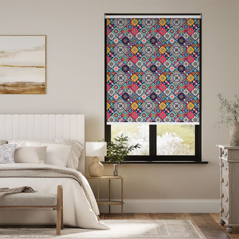Decorative Patchwork Roller Blinds pattern detail