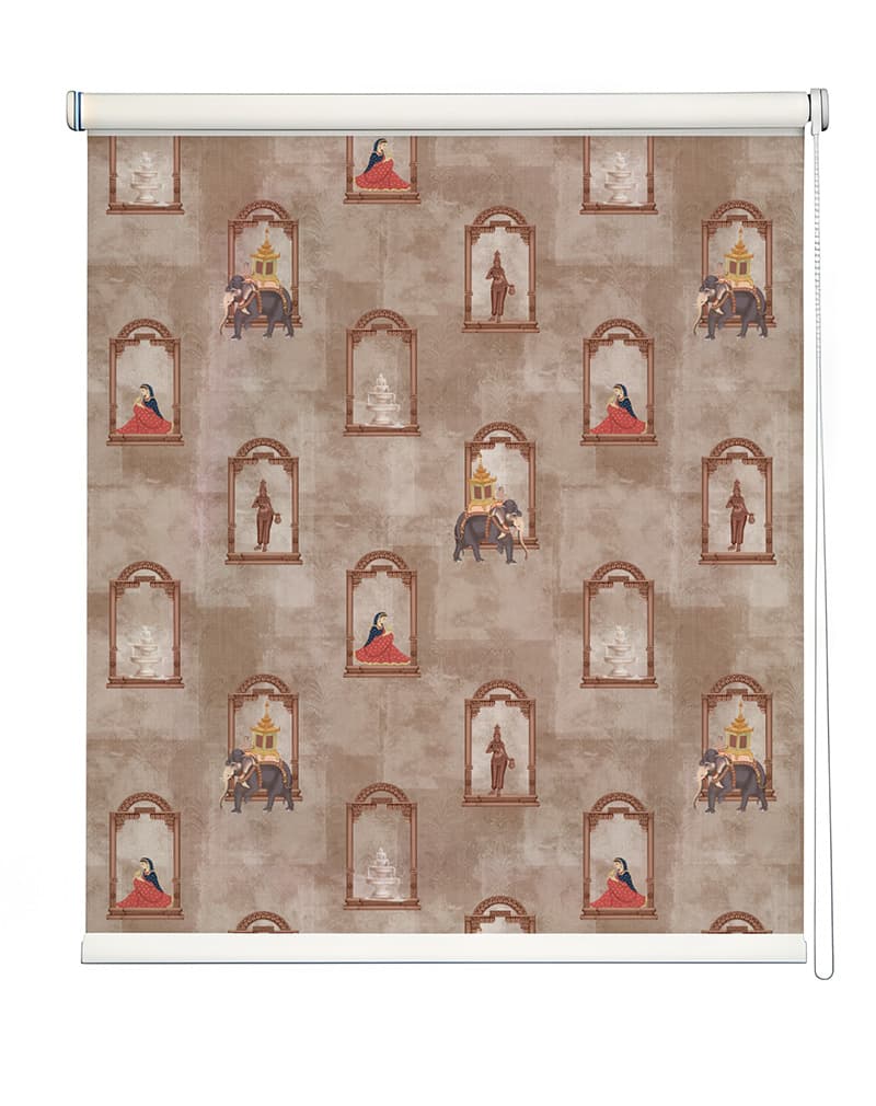 Aesthetic Indian Theme Roller Blinds shown in a room