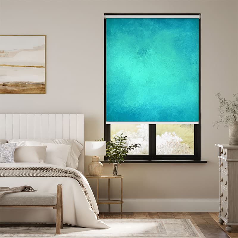 Artistic Aqua Wash Roller Blind pattern detail
