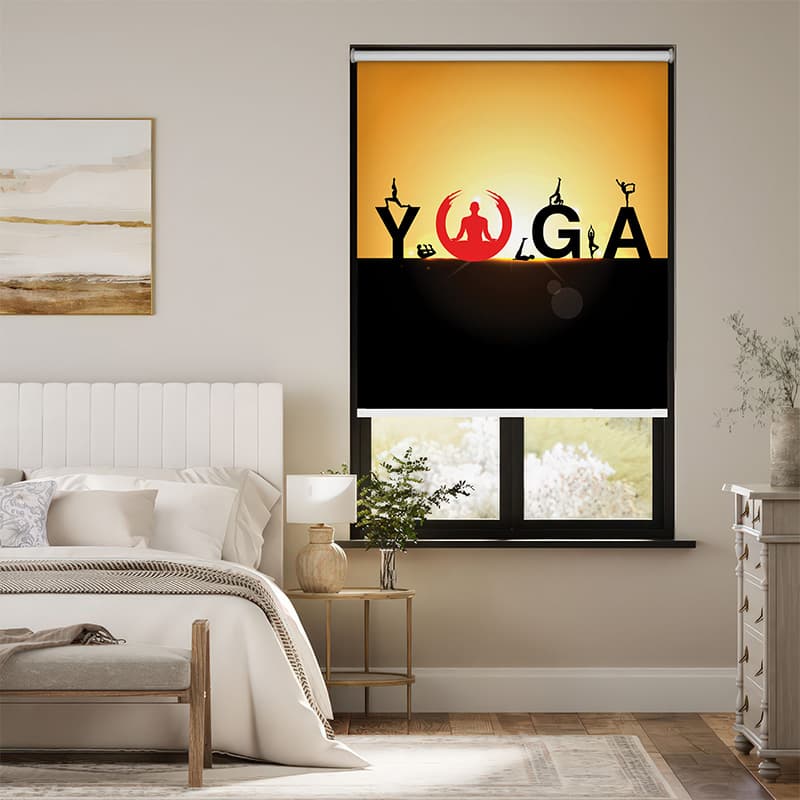 Yoga Theme Roller Blind pattern detail