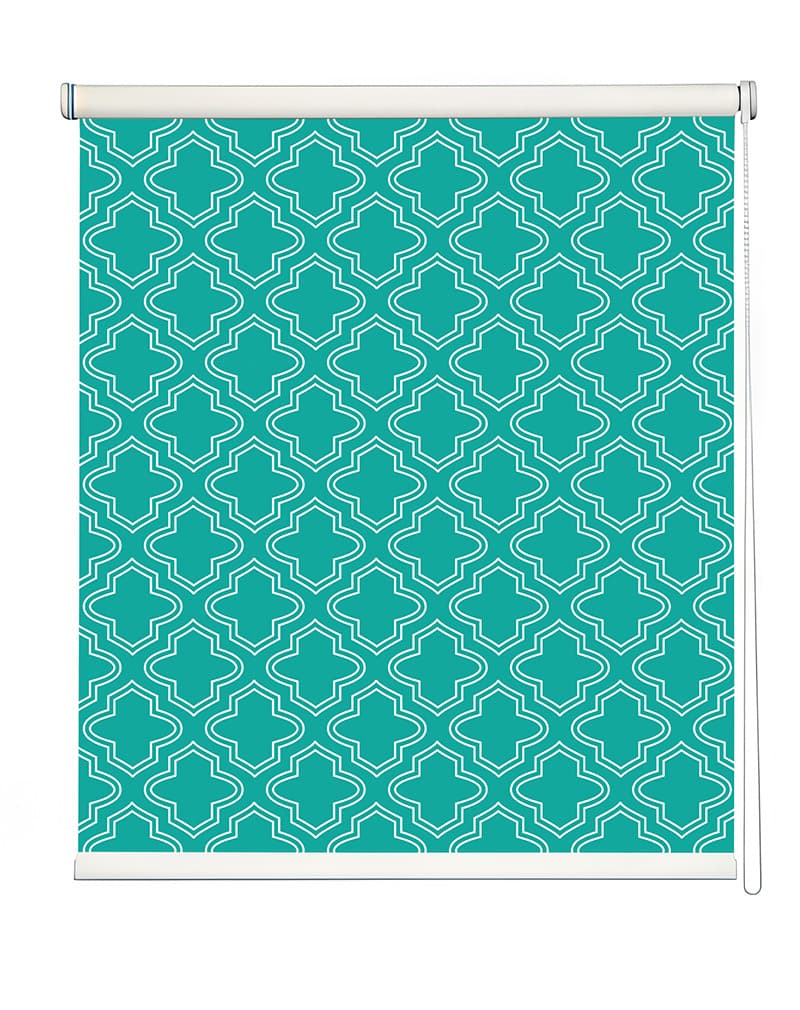 Moroccan Maze Roller Blind shown in a room