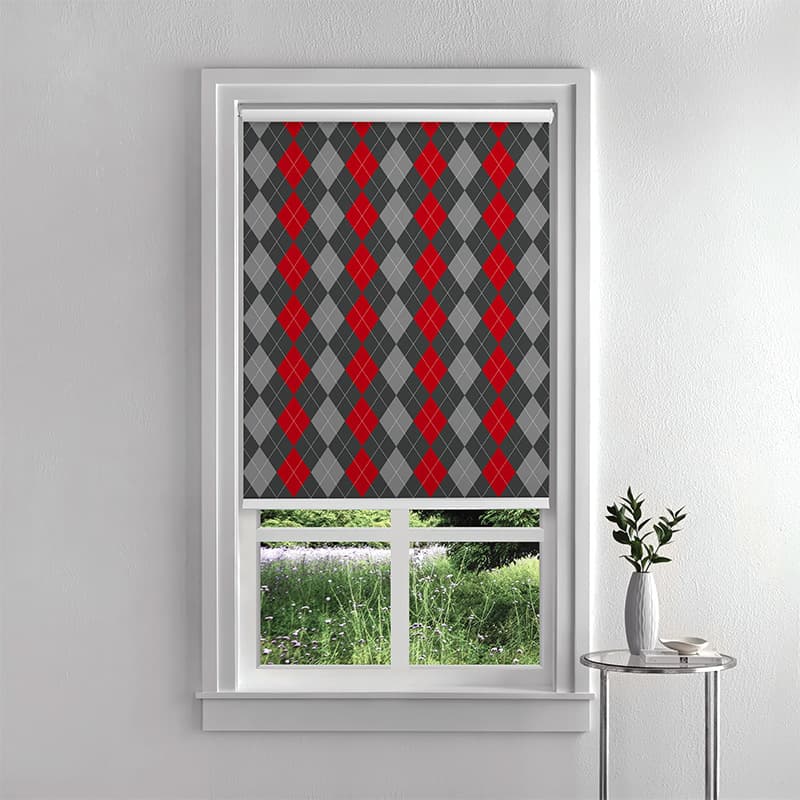 Modern Argyle Pattern Inside Roller Blind pattern detail