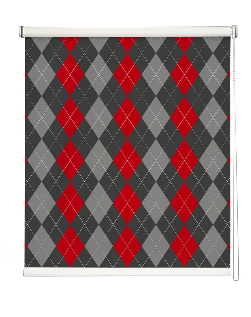 Modern Argyle Pattern Inside Roller Blind shown in a room