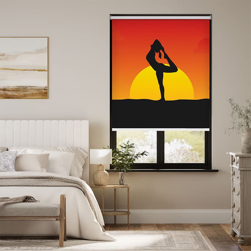 Sunset Yoga Roller Blind pattern detail