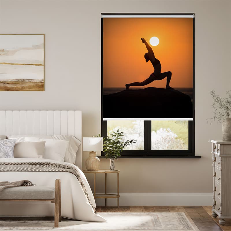Sunset Yoga Art Window Roller Blind pattern detail