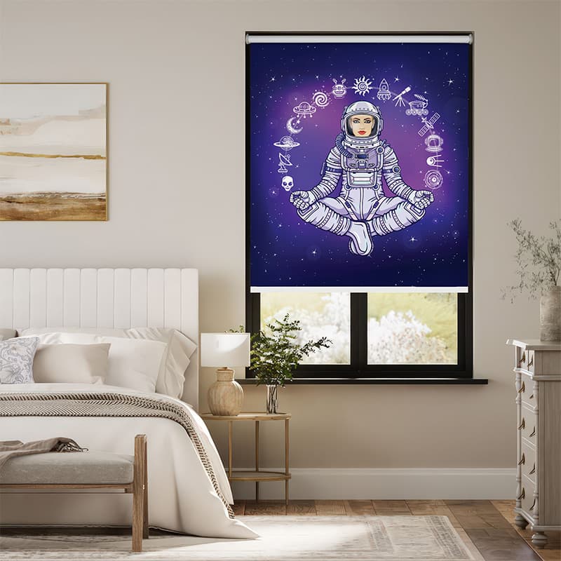 Cosmic Meditation Astronaut Roller Blind pattern detail