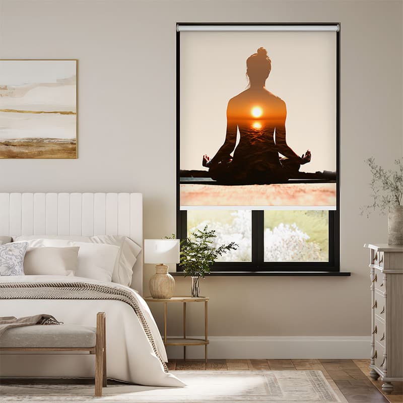Peaceful Reflection Yoga Roller Blind pattern detail