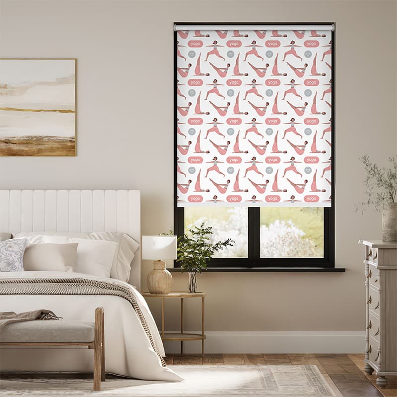 Blush Pink Yoga Pattern Roller Blind pattern detail