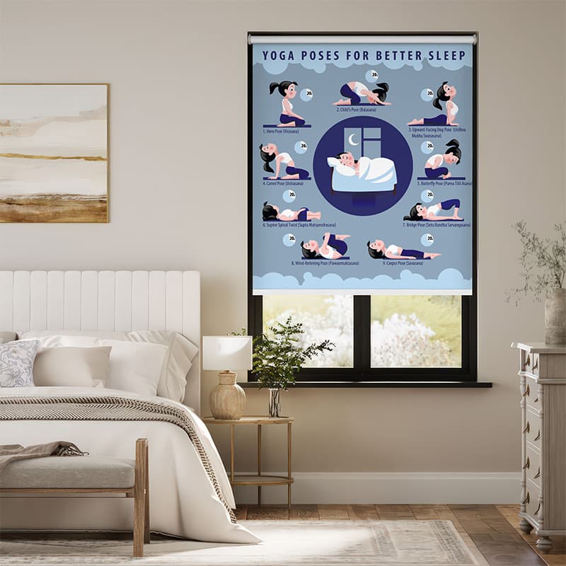 Relaxing Sleep Yoga Window Roller Blind pattern detail