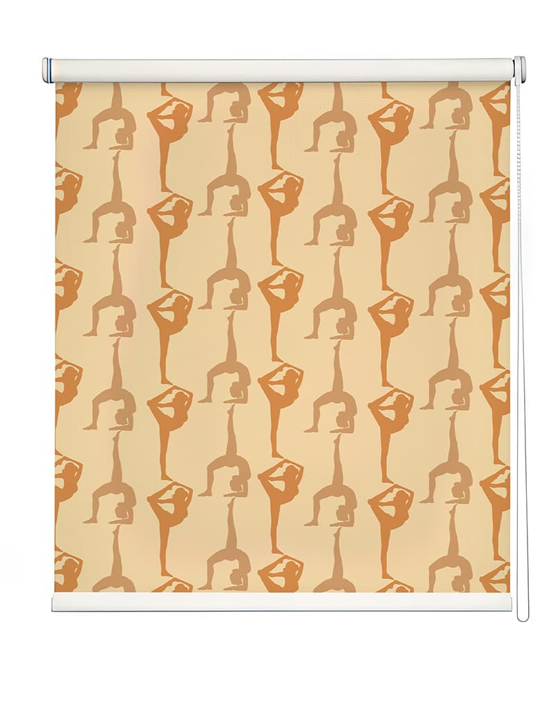 Abstract Yoga Figure Window Roller Blind shown in a room