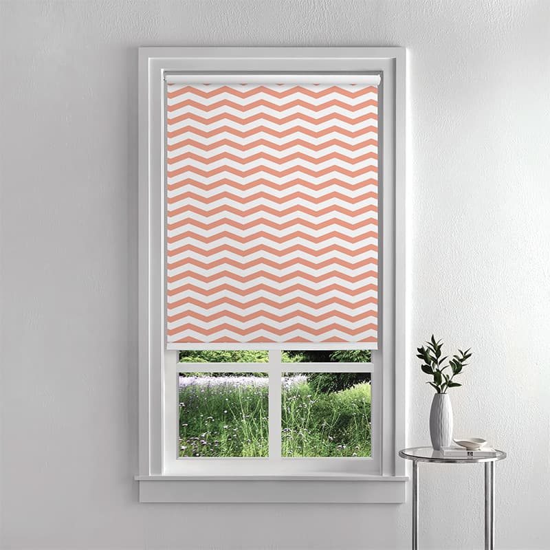 Peach Zigzag Charm Roller Blind pattern detail