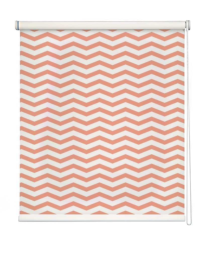 Peach Zigzag Charm Roller Blind shown in a room