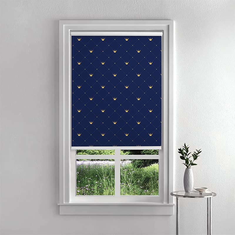 Navy Sovereign Glow Roller Blind pattern detail