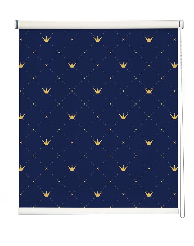 Navy Sovereign Glow Roller Blind shown in a room