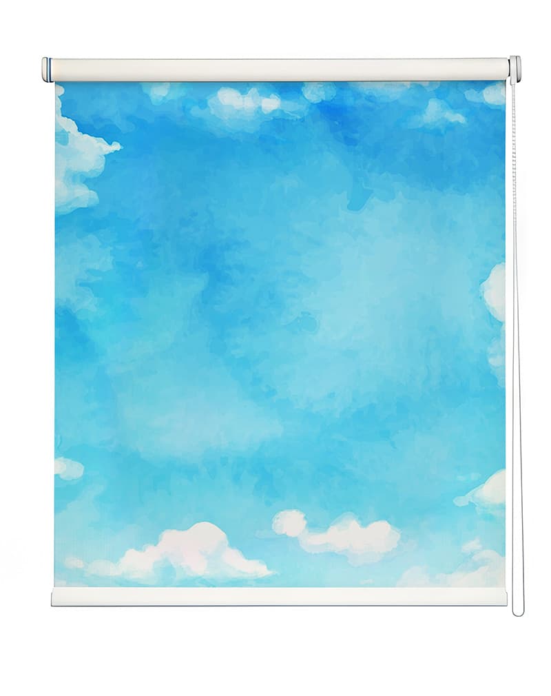 Cotton Sky Serenity Roller Blind shown in a room
