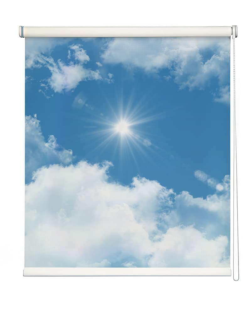 Sunny Sky Radiance Roller Blind shown in a room