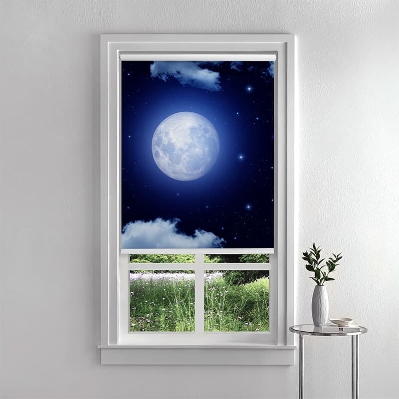 Midnight Moon Glow Roller Blind pattern detail