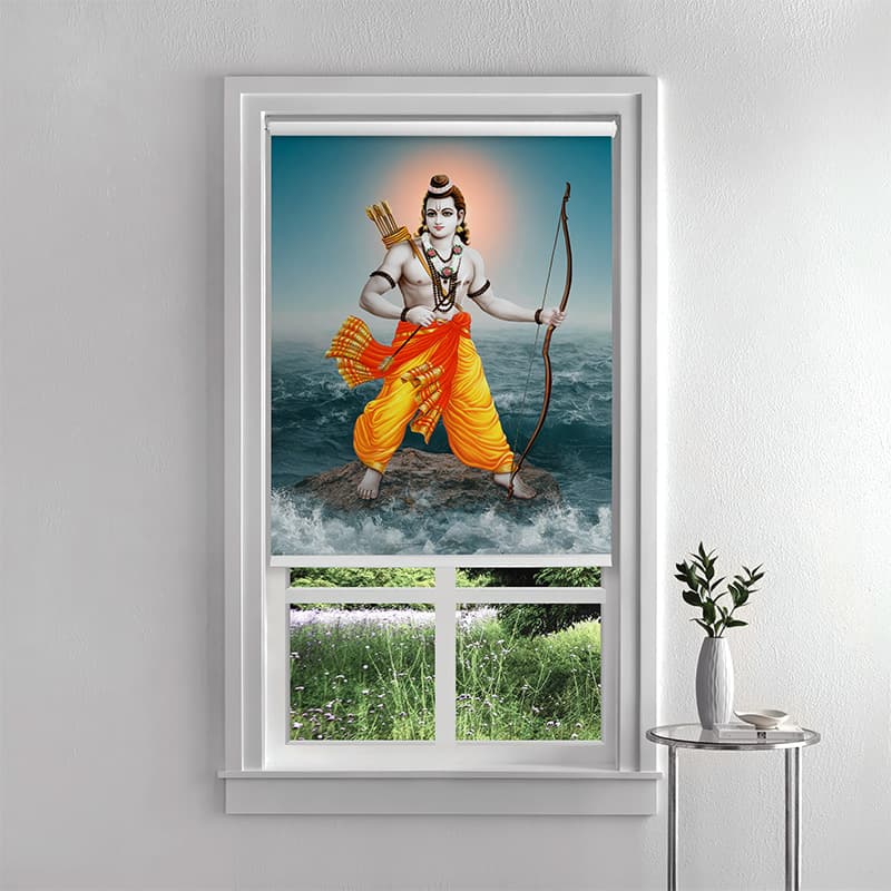 Bhagwan Shri Ram Pooja Room Roller Blind pattern detail