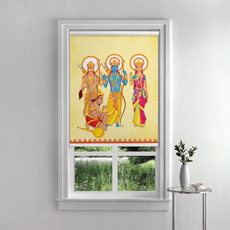 Ramayan Grace Pooja Room Roller Blind pattern detail
