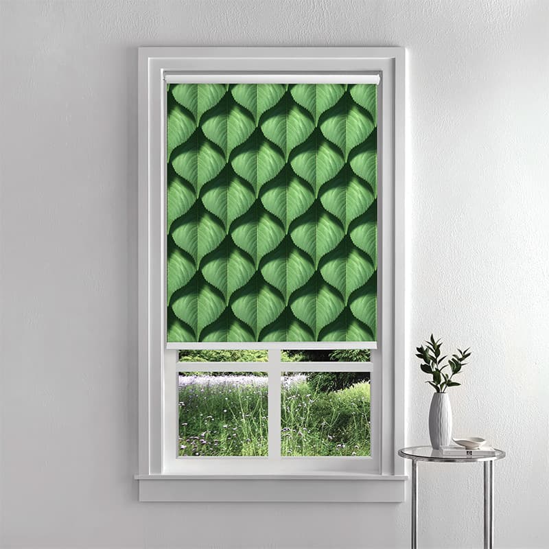 Lush Leaf Mosaic Roller Blind pattern detail