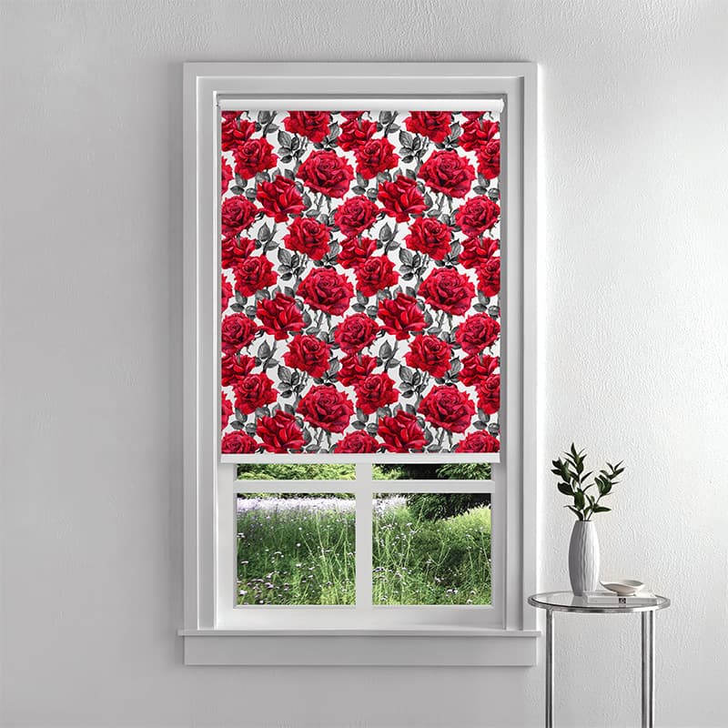 Crimson Rose Elegance Inside Roller Blind pattern detail