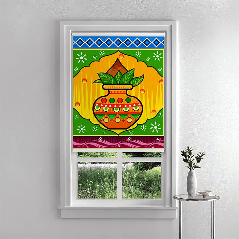 Indian Truck Art Roller Blind pattern detail