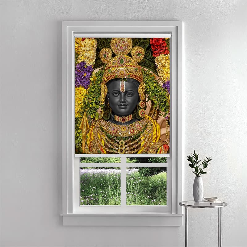 Ram Lalla Pooja Room Roller Blind pattern detail