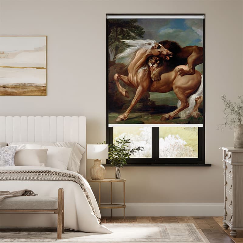 Classical Art Battle Scene Roller Blind pattern detail