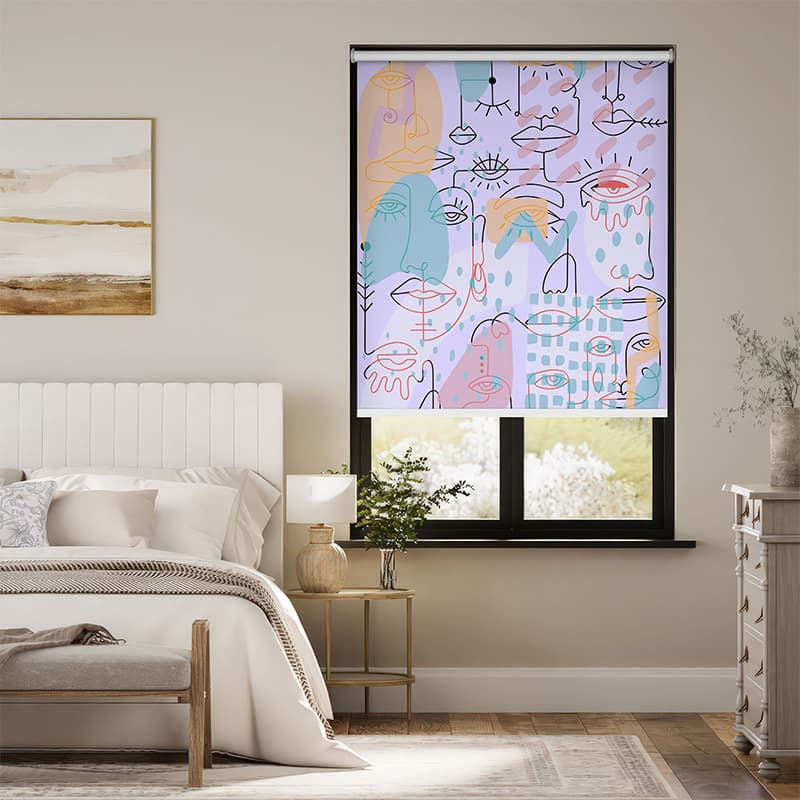 Soft Hues Patterned Roller Blind pattern detail