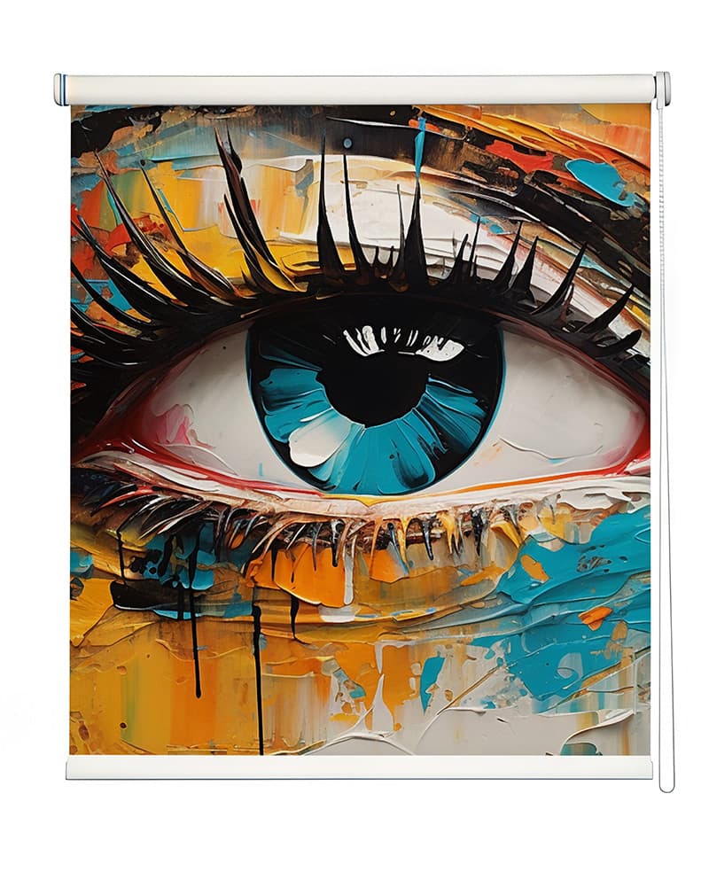 The Eye Roller Blind shown in a room