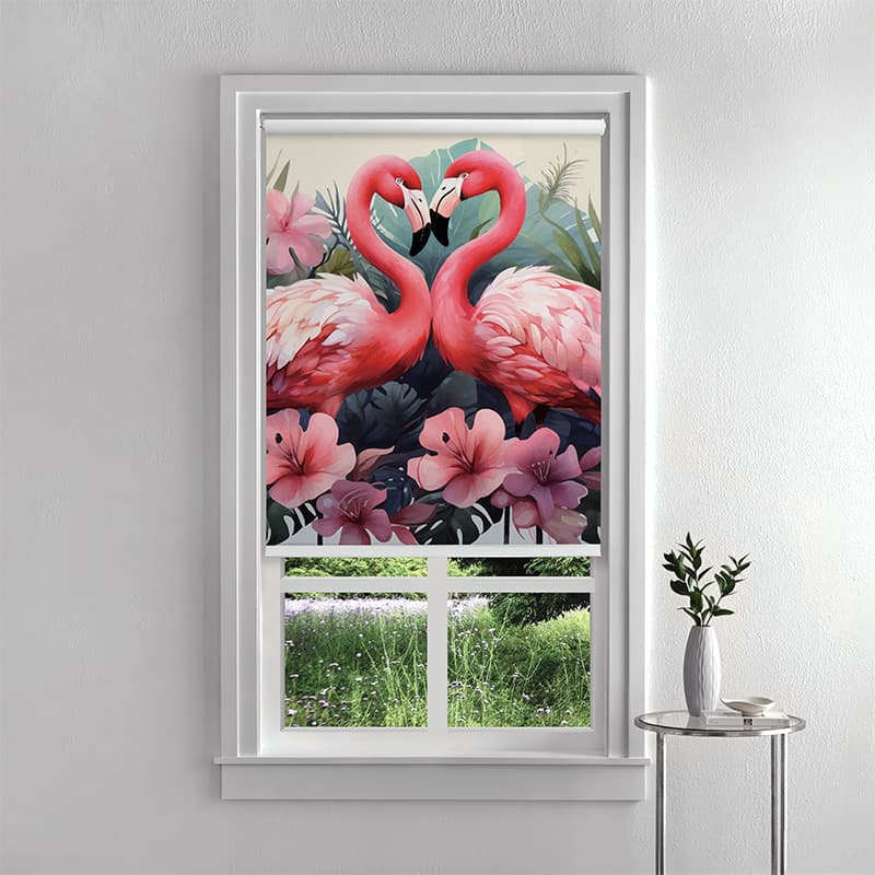 Flamingo Duet Dance Roller Blind pattern detail