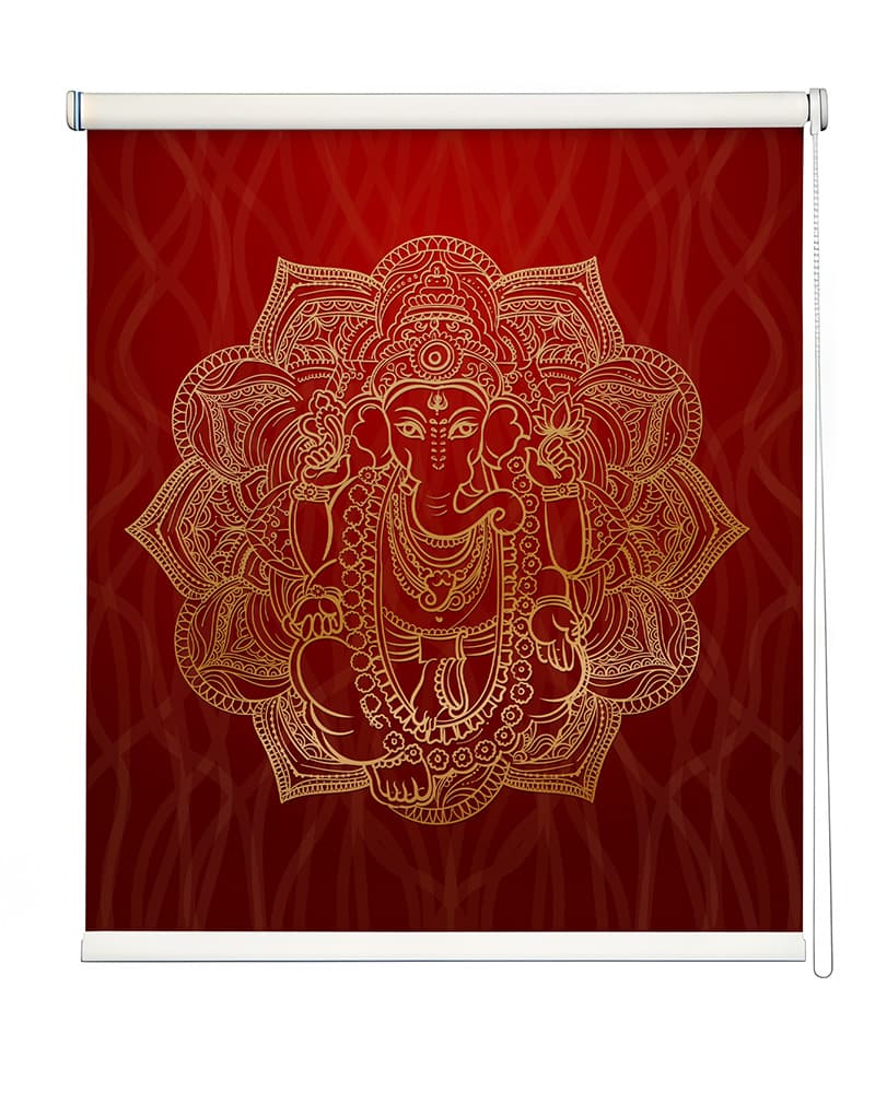Opulent Ganeshji Roller Blind shown in a room