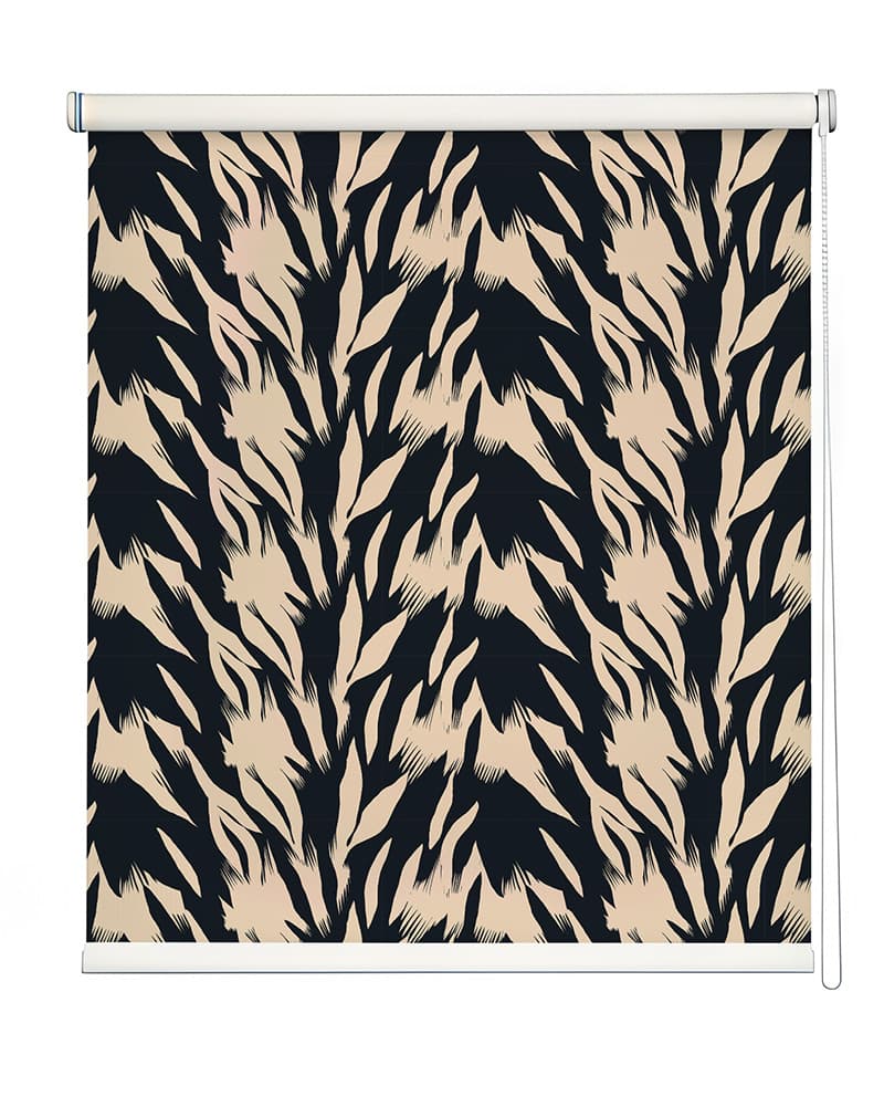 Black & Beige Abstract Roller Blind shown in a room