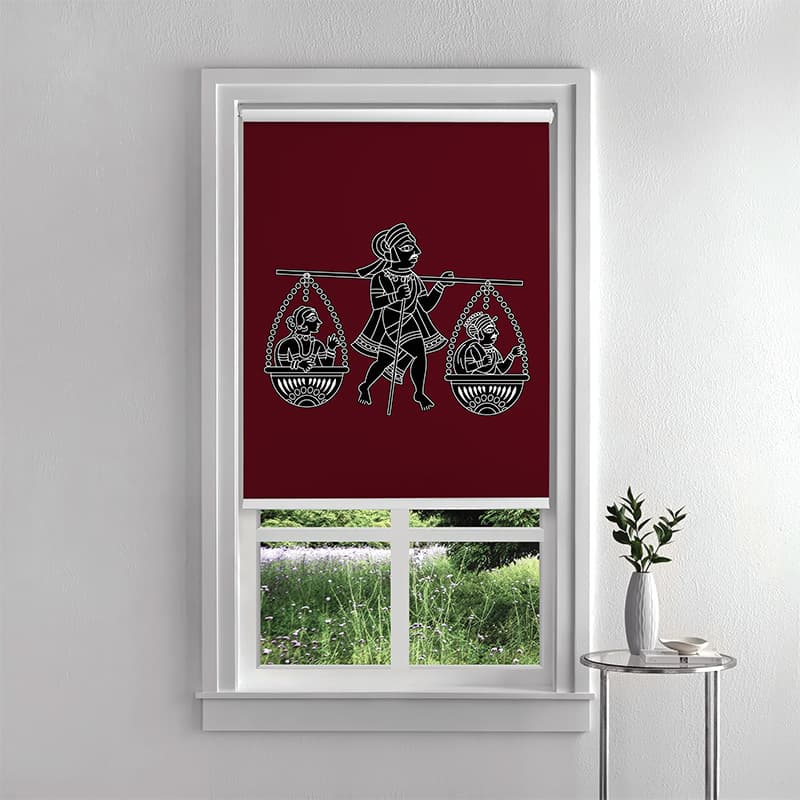 The Great Shravan Kumar Art Roller Blind pattern detail