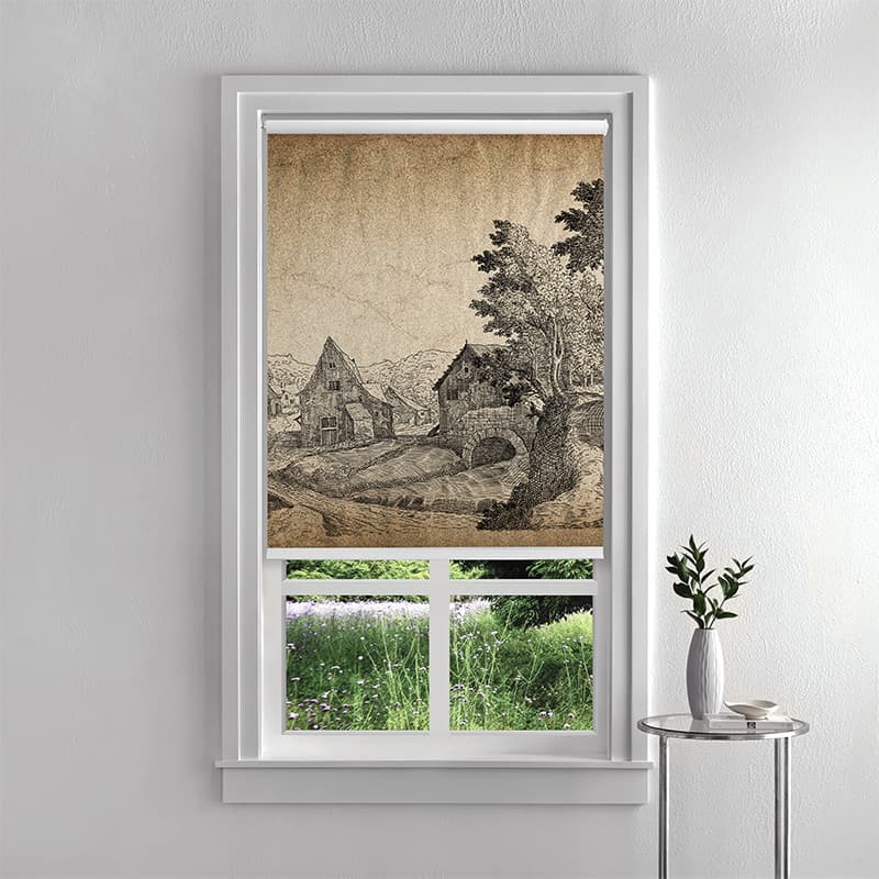 English Countryside Roller Blind pattern detail
