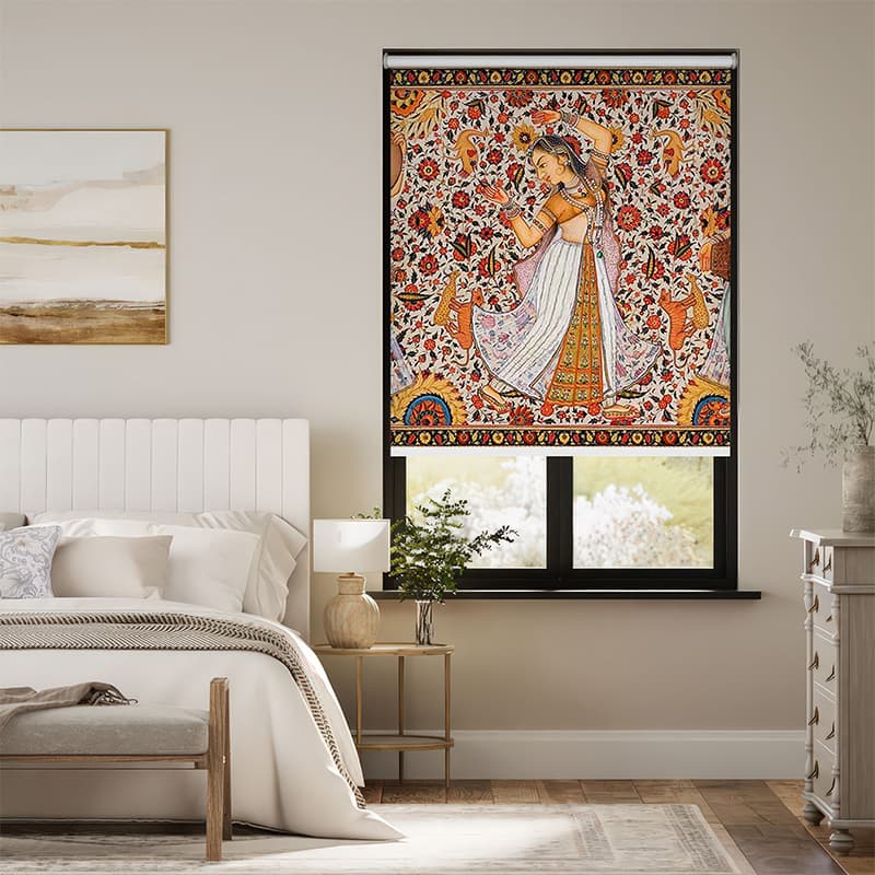 Vibrant Indian Art Window Roller Blinds pattern detail