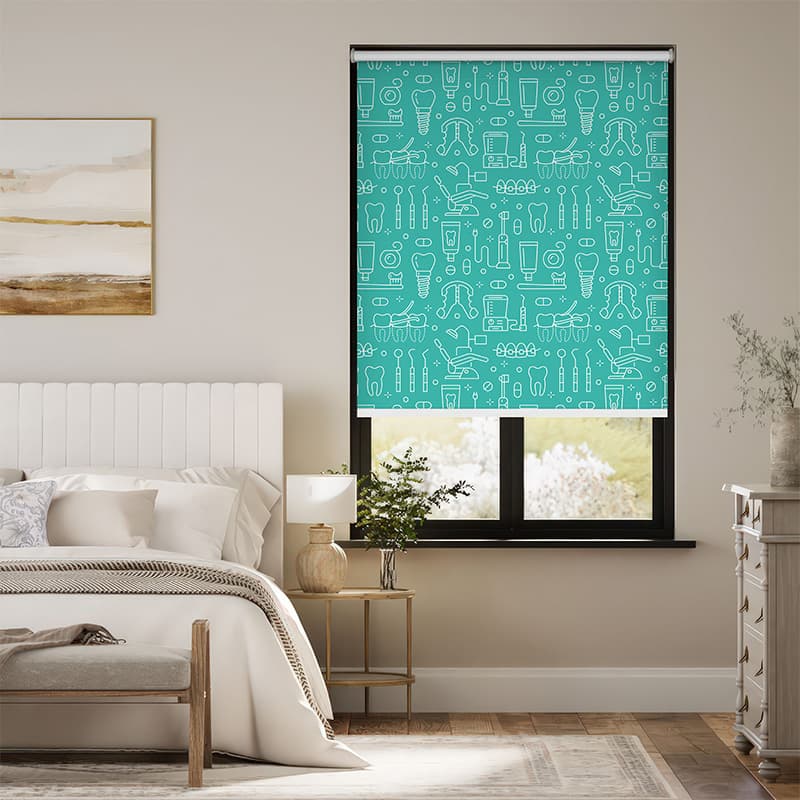 Dental Office Window Roller Blind pattern detail