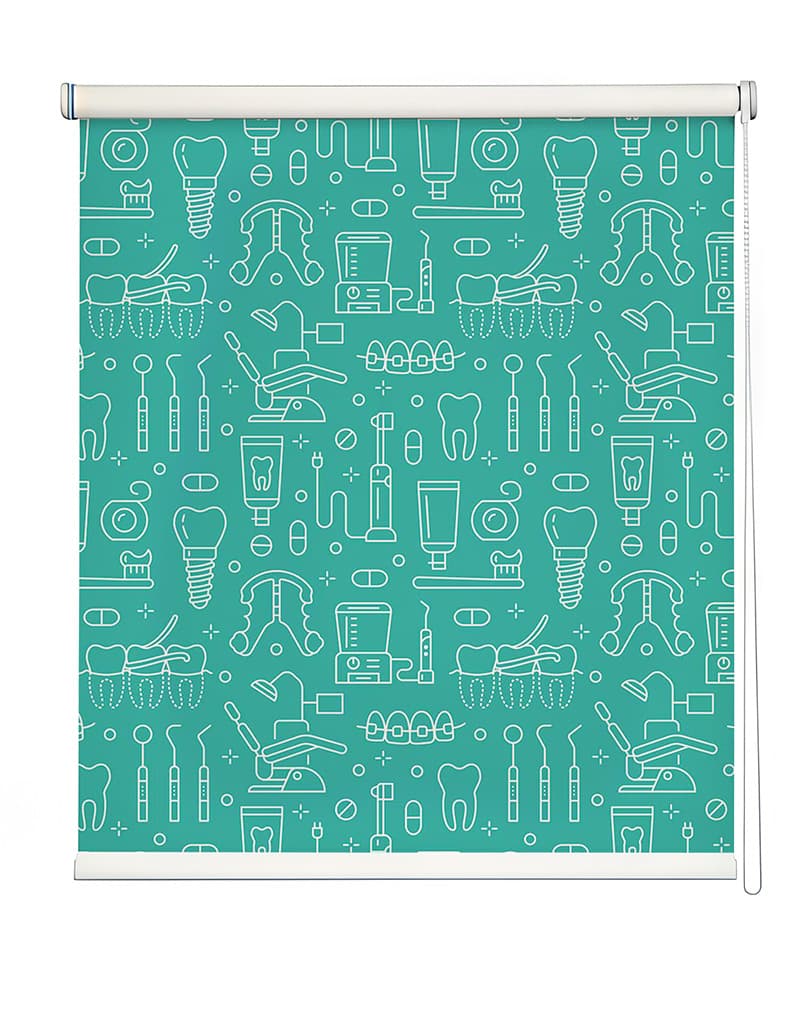 Dental Office Window Roller Blind shown in a room