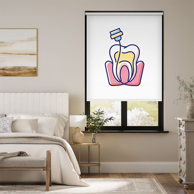 White Dental Clinic Roller Blind pattern detail