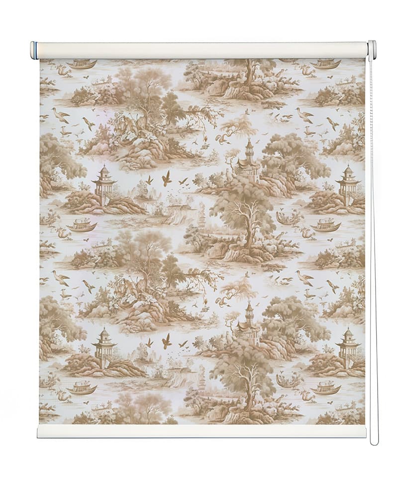 Elegant Pastoral Roller Blind shown in a room