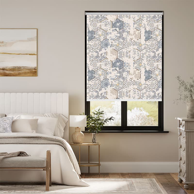 Vintage Charm Hex Tile Roller Blind pattern detail