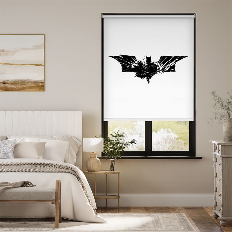 Iconic Batman Logo Roller Blinds pattern detail
