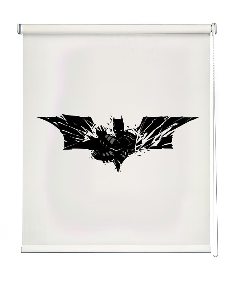 Iconic Batman Logo Roller Blinds shown in a room
