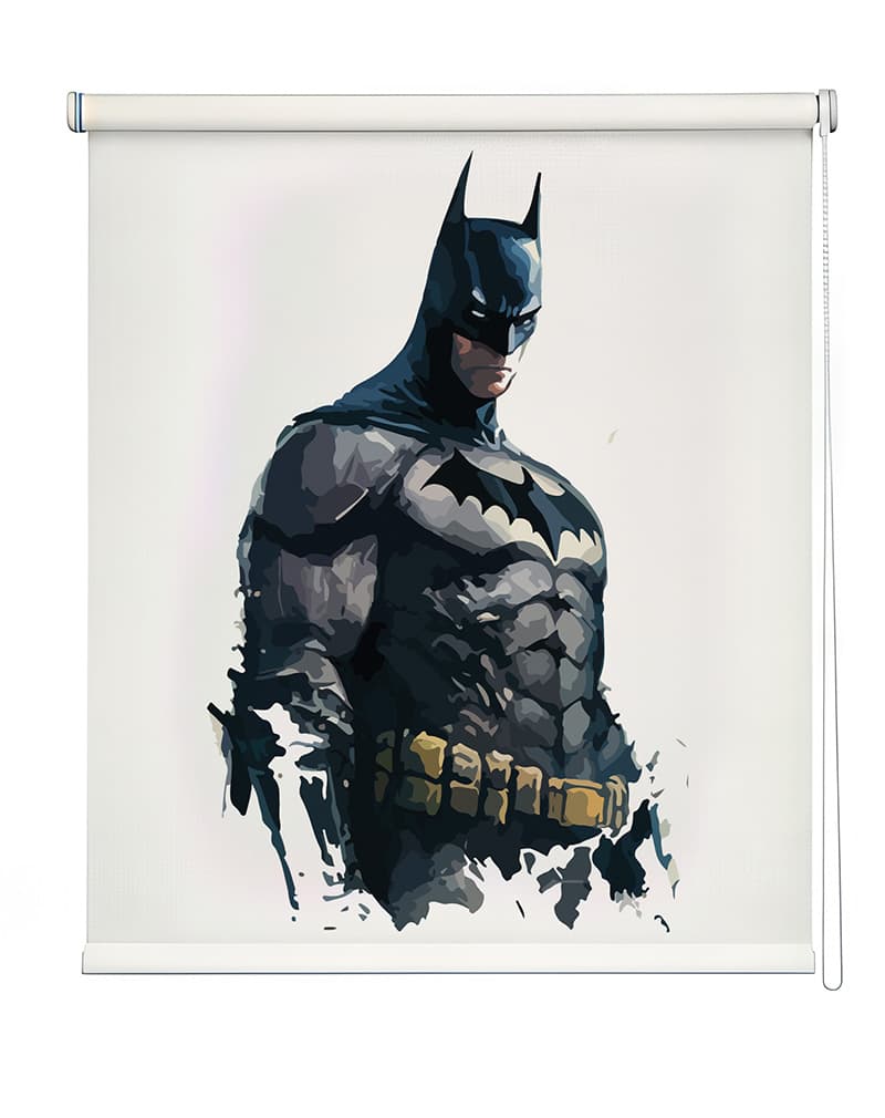 Full-Figure Batman Art Roller Blinds shown in a room