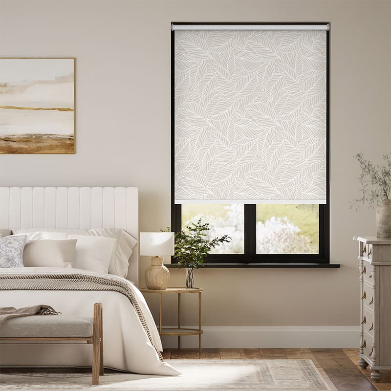 Serene Leaf Pattern Roller Blinds pattern detail