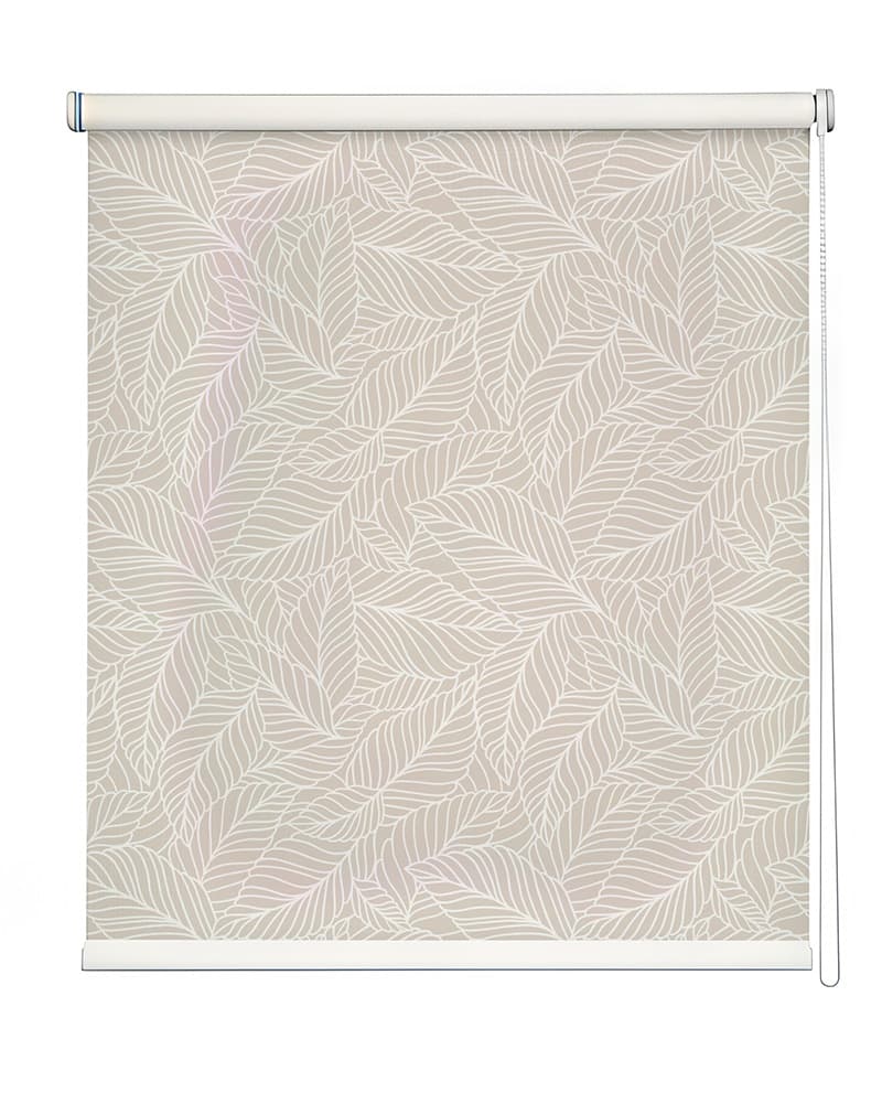 Serene Leaf Pattern Roller Blinds shown in a room